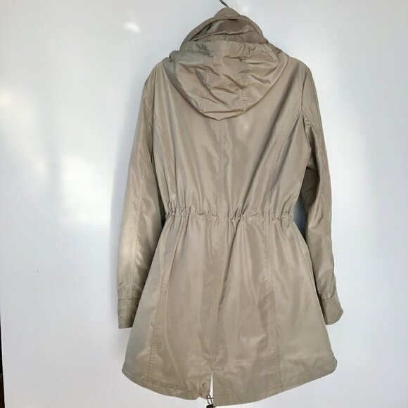 MICHAEL KORS Jacket Hood can zipped in, taupe pewter hardware Utility Anorak L - Picture 3 of 16
